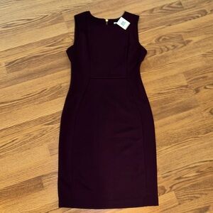 slim fit dress slacks Calvin Klein Lace-Up V-Neck Zipper Sleeve Dress Black Gold Detailing Size  XL